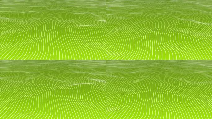 3D石灰绿颜色慢动作波浪垂直条形线在石灰绿背景
