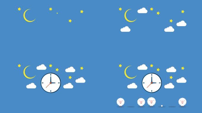 以羊、月亮、星星、时钟为代表的失眠概念