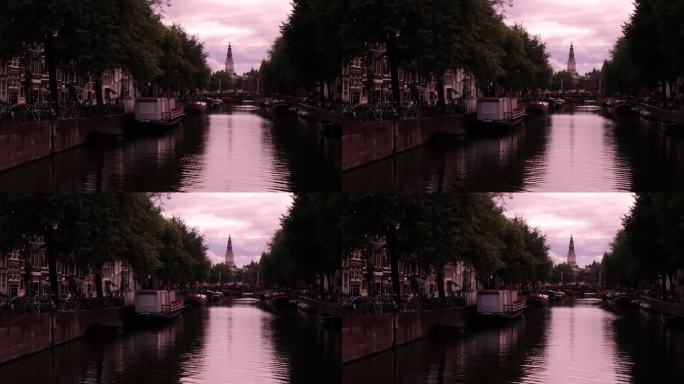 荷兰阿姆斯特丹运河船屋建筑