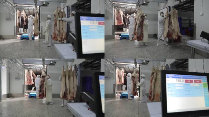 屠宰场肉加工猪肉食品肉制品加工卸车车间