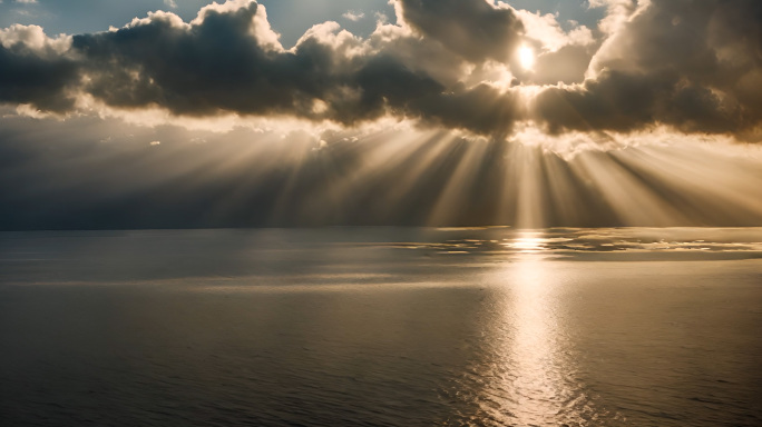 阳光透过云层 丁达尔光 耶稣光 时光流逝