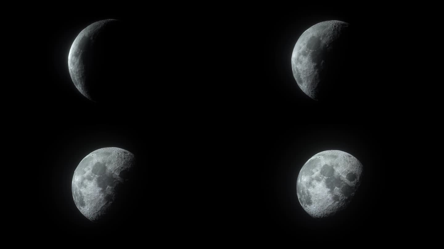 显示月球的高分辨率延时视频。