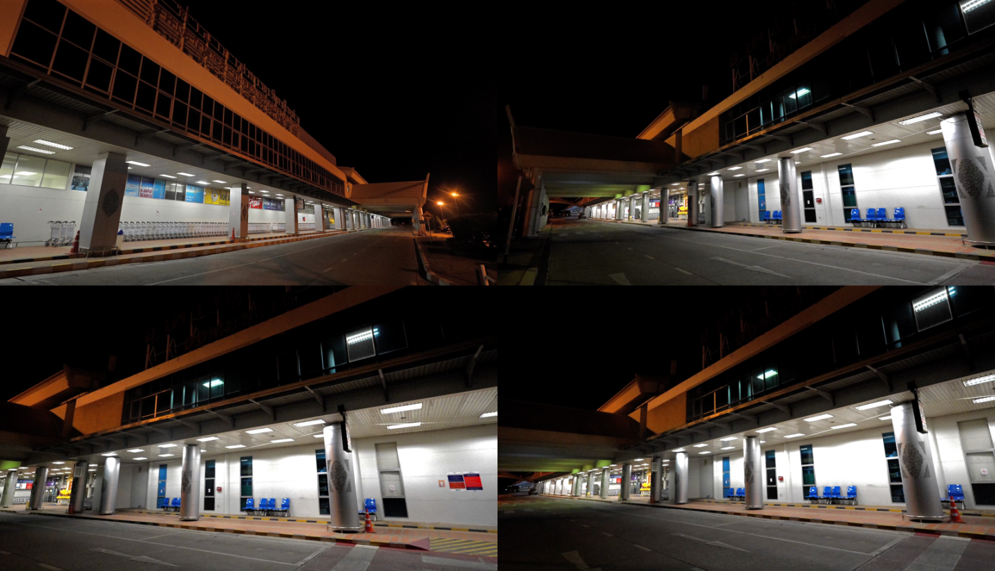 深夜安静的清迈国际机场4k