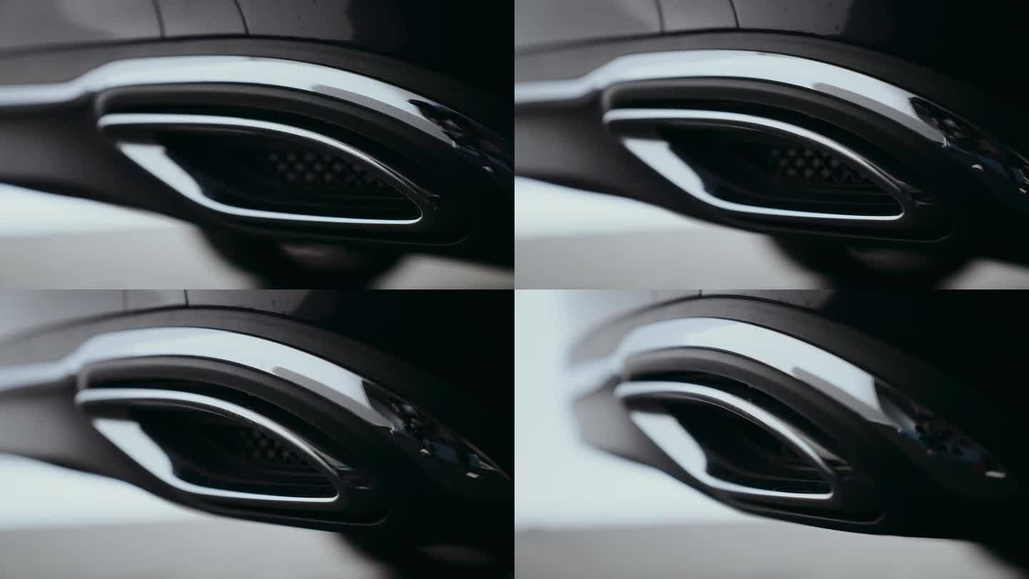 特写镜头拍下了全新汽车门把手闪亮的表面