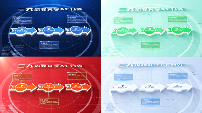 【3】五款箭头文字分类三流程【无插件】