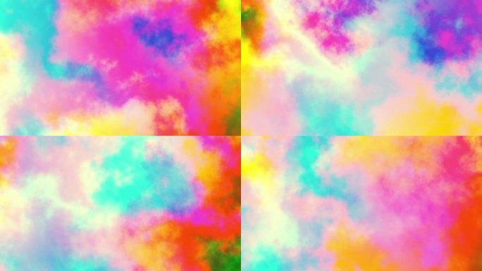 无缝抽象迷幻波背景循环播放。4 k的视频。多云星云背景。自然复古色彩。