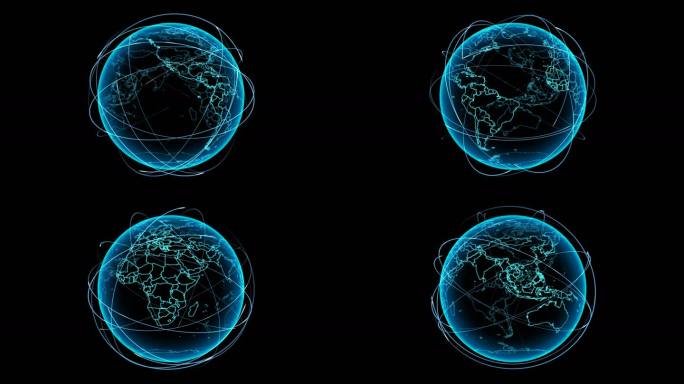 4K地球圆形连线Alpha通道元素