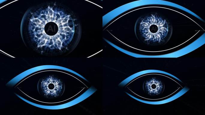 数字AI眼睛瞳孔科技效果视频素材