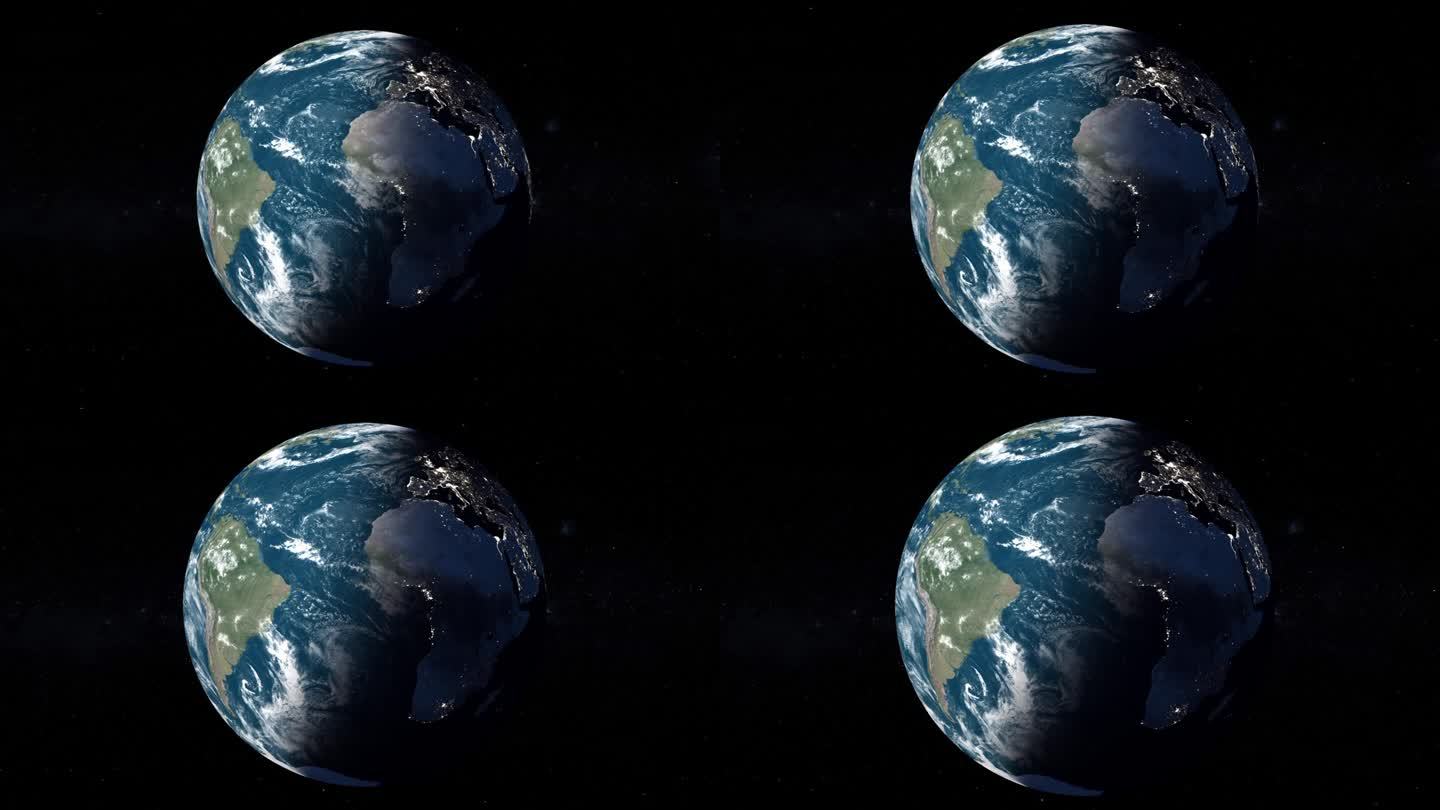 行星地球从太空-现实的宇宙场景与恒星