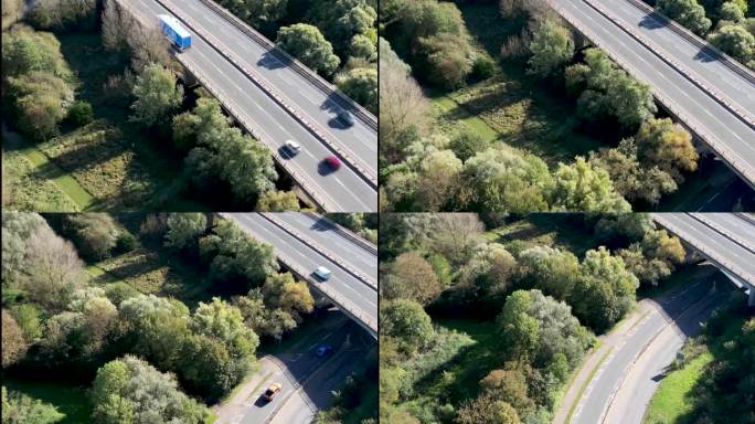 英国萨福克郡斯托马克附近的A14和A1308高速公路上行驶的车辆