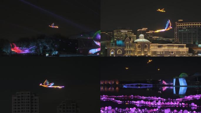 北京朝阳区朝阳公园国际灯光节凤凰翱翔4K