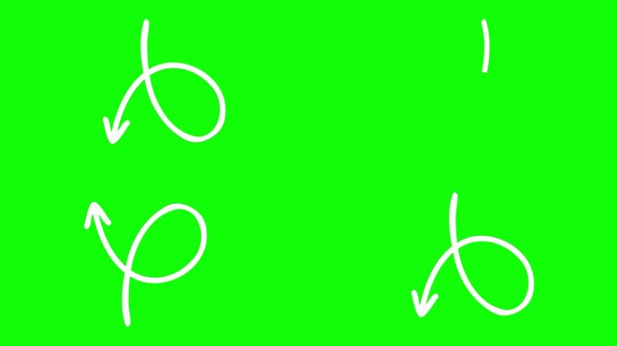 涂鸦箭头。箭头素描手工涂鸦向上滑动符号标志孤立的绿色屏幕背景。