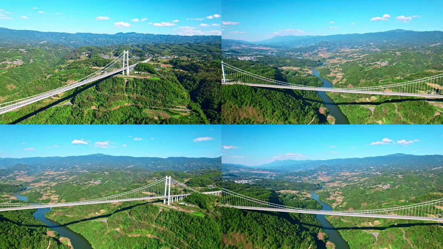 云南保山腾冲龙江特大桥航拍 超级工程