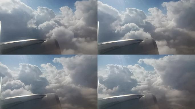 飞机穿云的高空风景