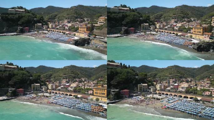 蒙特罗索电影鸟瞰图，五渔村，意大利