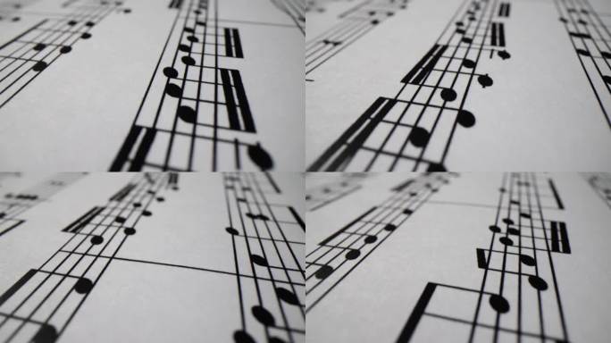 有音符的白纸特写纸质上的音乐音符视频素材