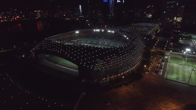 深圳体育场航拍夜景