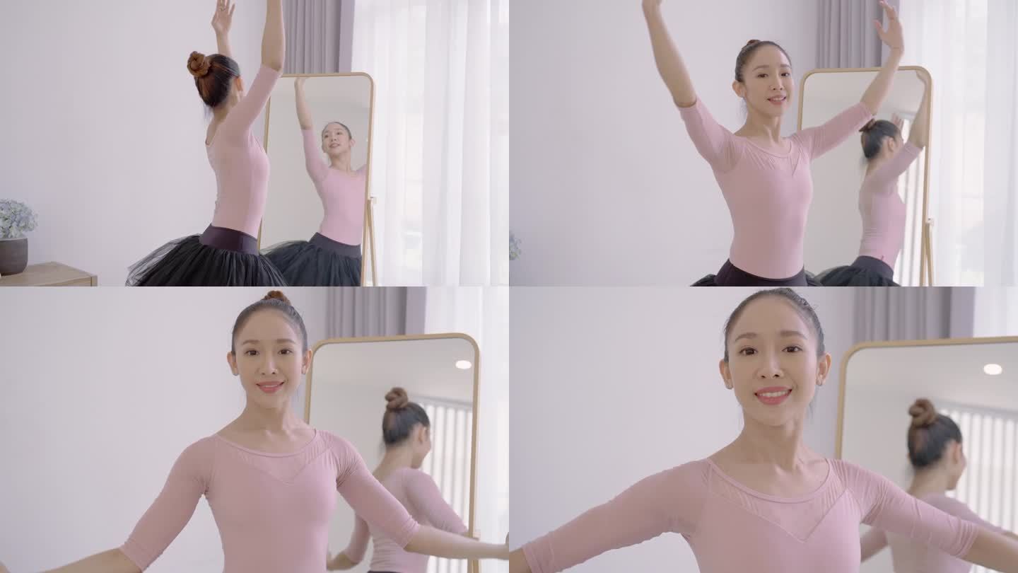 韩国的家庭舞者对着镜头微笑。