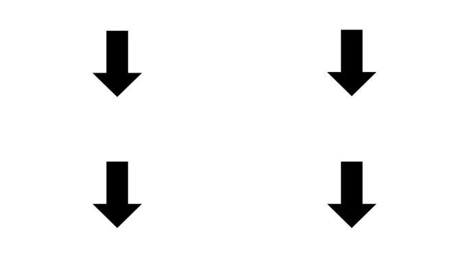黑色箭头在白色背景上跳跃的循环动画