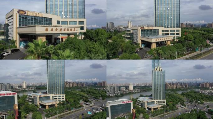 武汉 欧亚会展国际酒店 航拍 4K