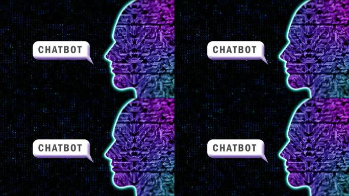 虚拟聊天机器人自然语言处理能力的概念与人脸在电路线路