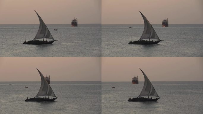 大型传统非洲单桅帆船
