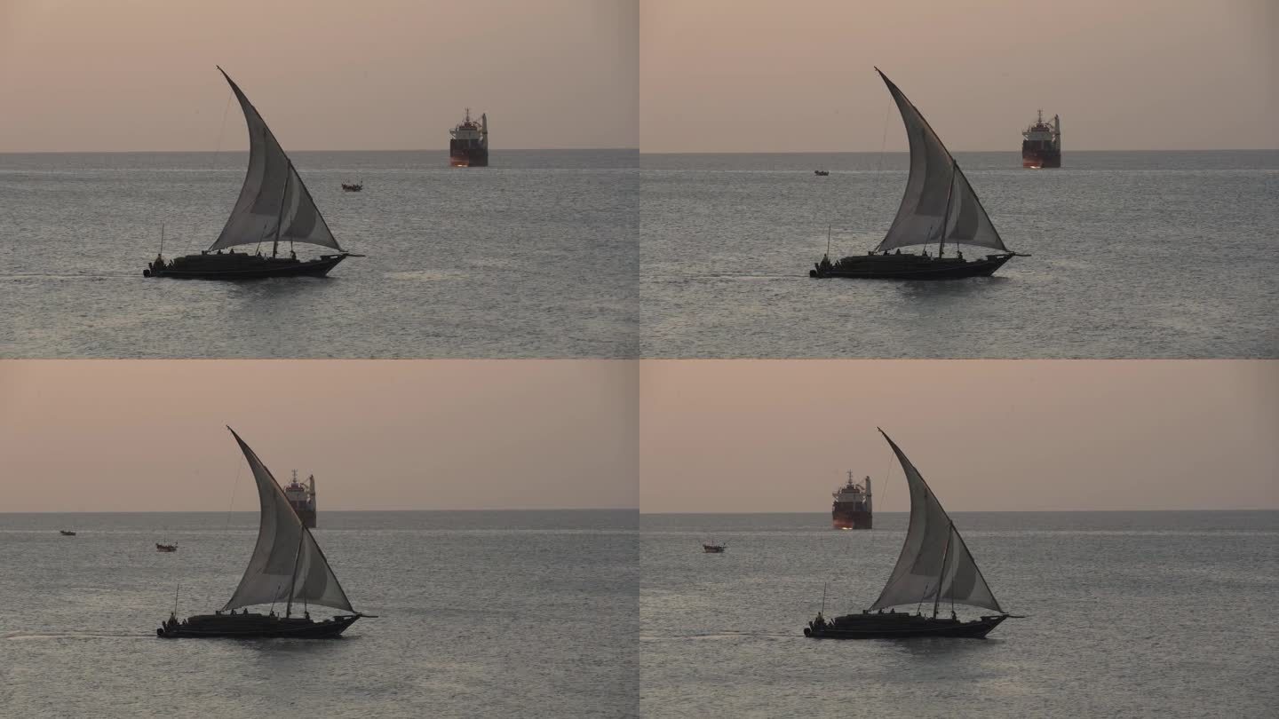 大型传统非洲单桅帆船