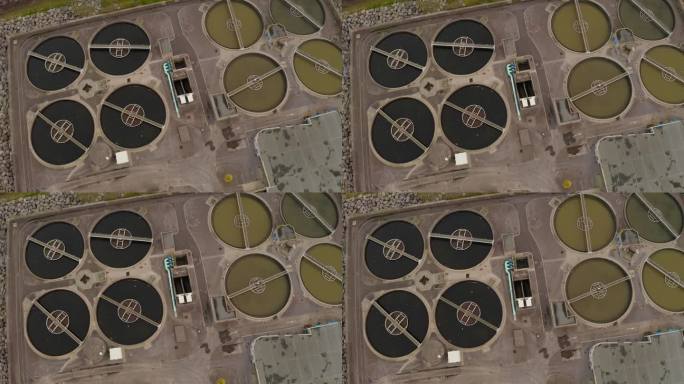 大型污水处理厂污水桶配有监控平台、天线