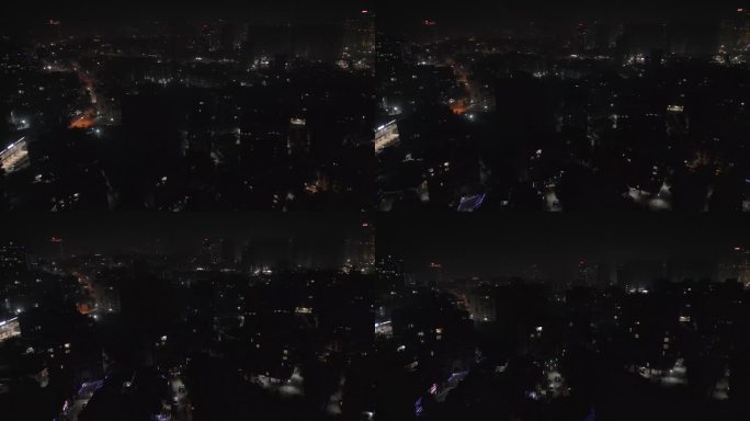 排灯节无人机从上到下拍摄了克什米尔米拉路的烟花