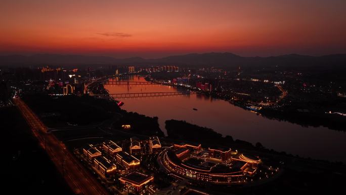 于都夜景航拍延时