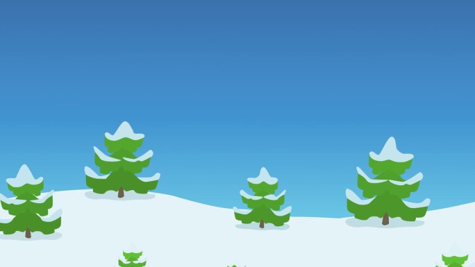 白雪皑皑的冷杉林背景景观(循环)