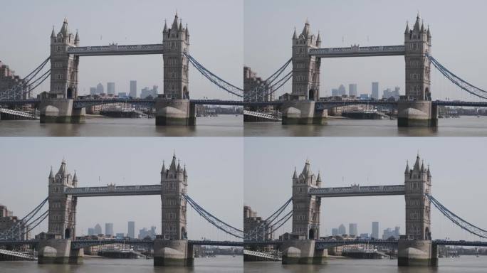横跨泰晤士河的塔桥。伦敦的夏日