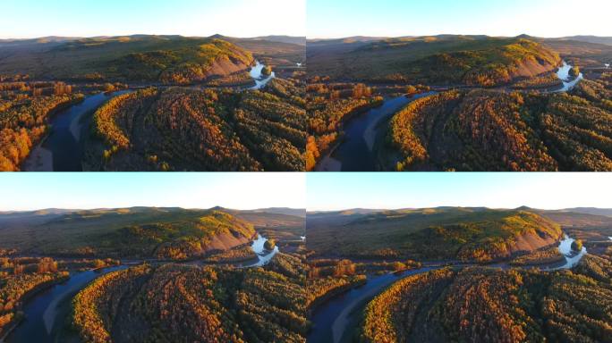 内蒙古大兴安岭根河湿地秋季航拍