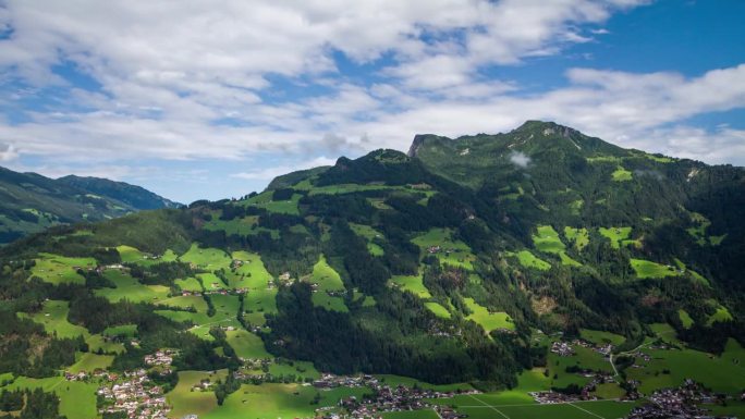 奥地利齐勒塔尔阿尔卑斯山脉Gerlosstein山的延时视图