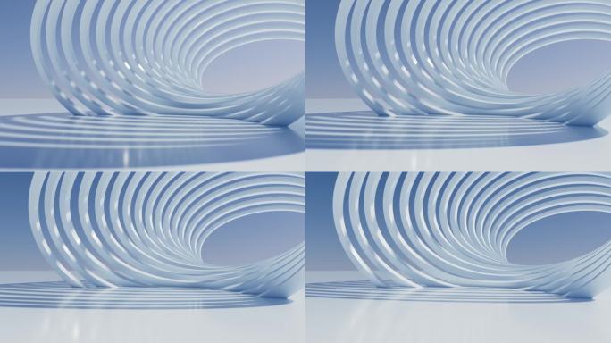 简洁弧线线条抽象建筑光影三维动画