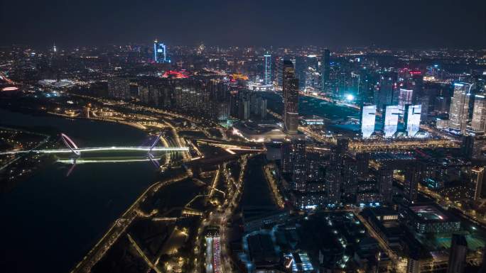 【4K无水印】南京河西夜景延时