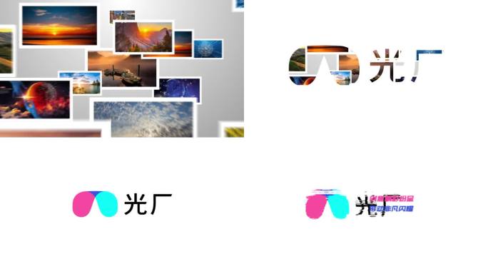 简洁科技时尚图片汇聚LOGO教育片尾落版