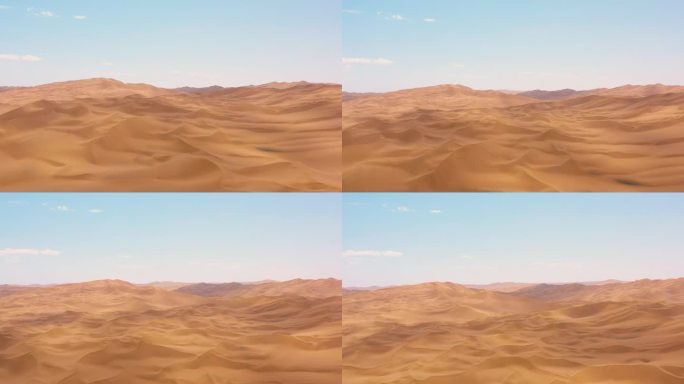 沙漠黄沙沙丘大漠风光影子在沙漠移动