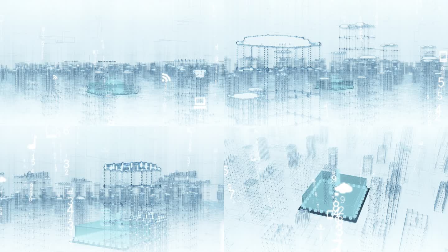 水墨科技7g概念粒子城市生长