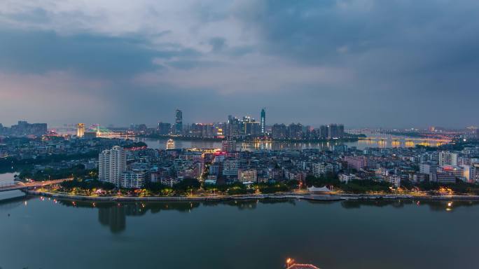 惠州江北大景日转夜延时2-4K-50P