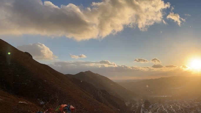 大青山延时摄影-夕阳