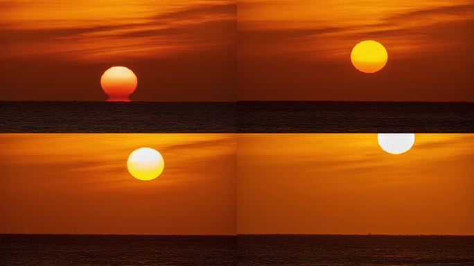 太阳海平面升起日出素材