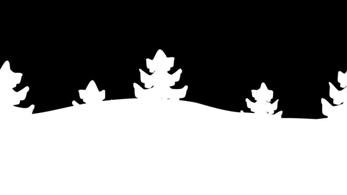 2张滚动雪景的视差照片(平面设计，循环)