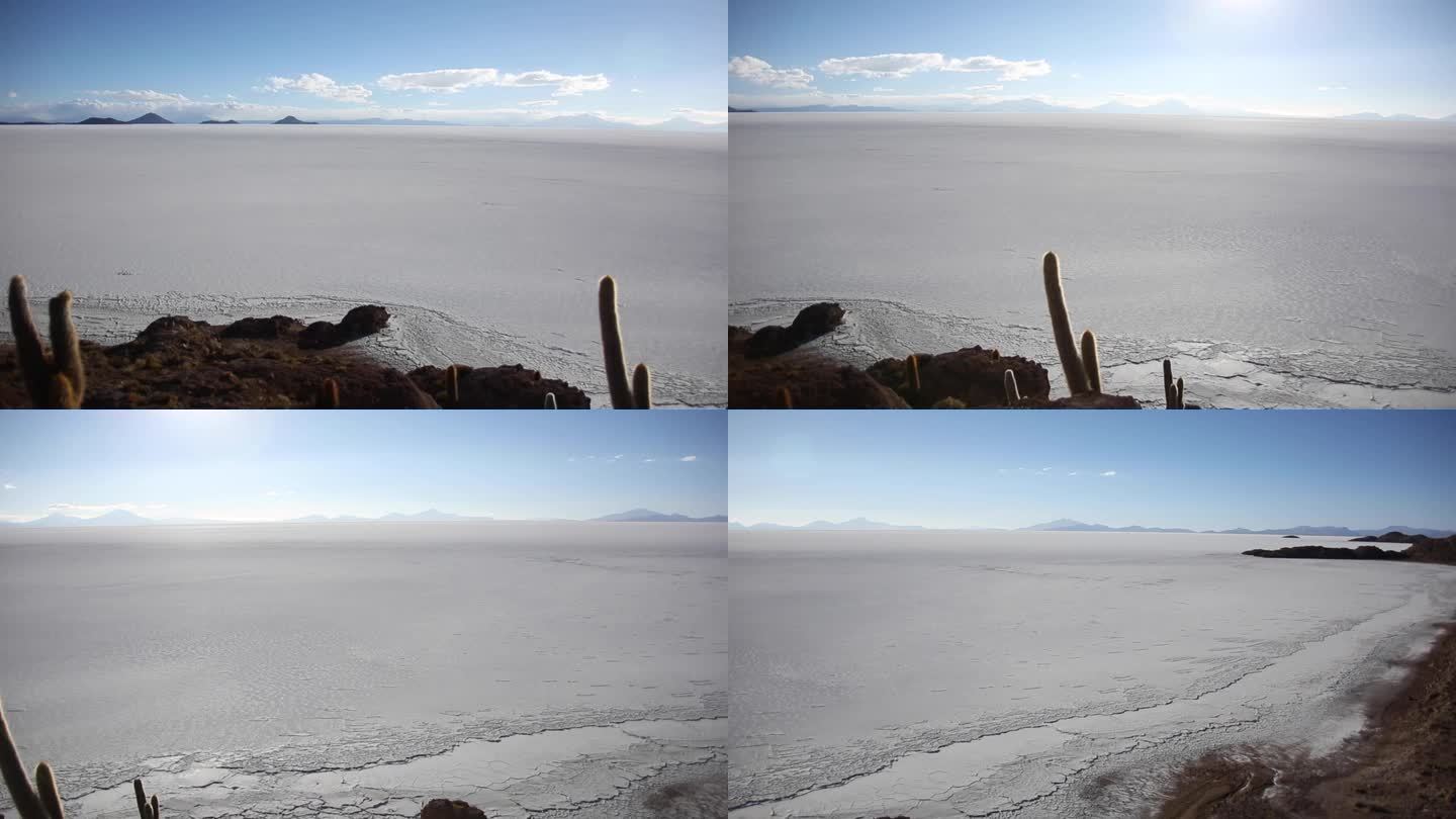 大乌尤尼盐湖，位于玻利维亚安第斯山脉的雷亚尔山脉