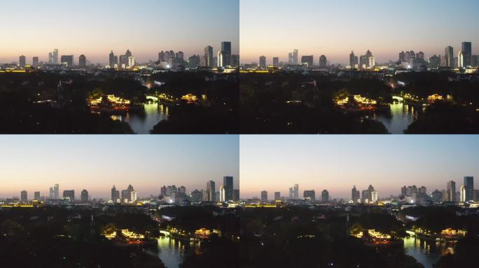 南京夜景航拍4K视频