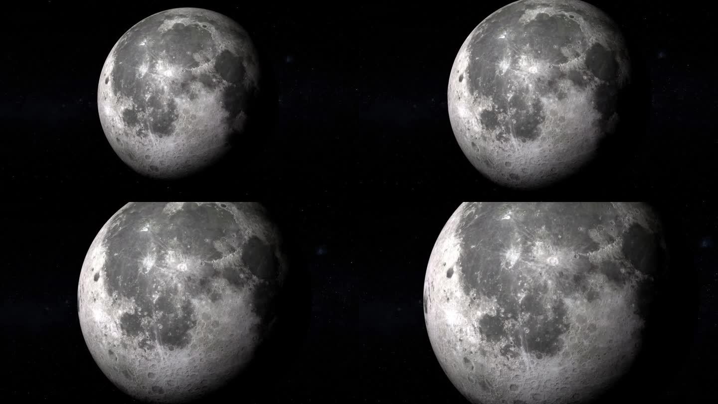 地球的卫星-月球从太空-现实的宇宙场景与星星