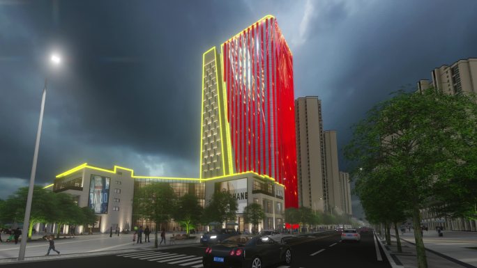 七彩大楼大厦灯光亮化设计展示案例