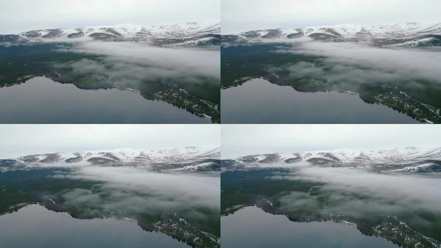 在雾中飞过玻璃般的尼斯湖，飞向白雪覆盖的群山