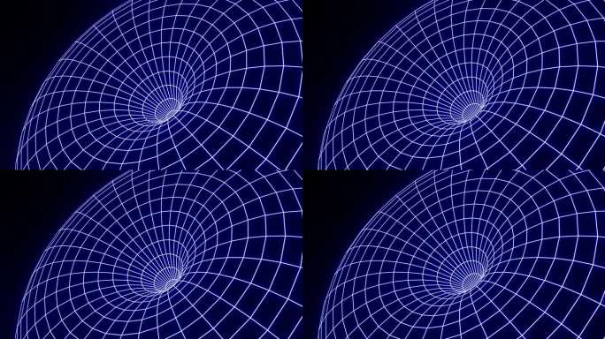可循环蓝色抽象3d渲染，技术蓝色动态数字表面移动在蓝色梯度与浅背景，几何形状