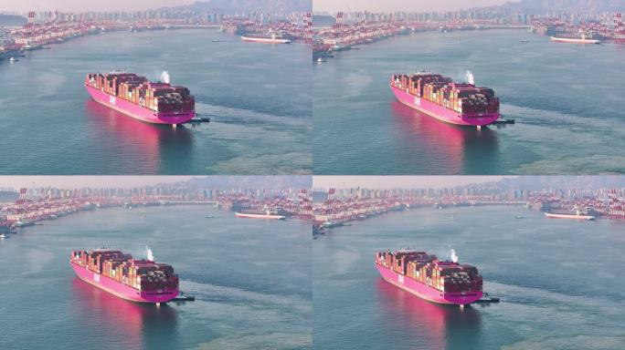 ONE粉色超大型集装箱船进港 -5